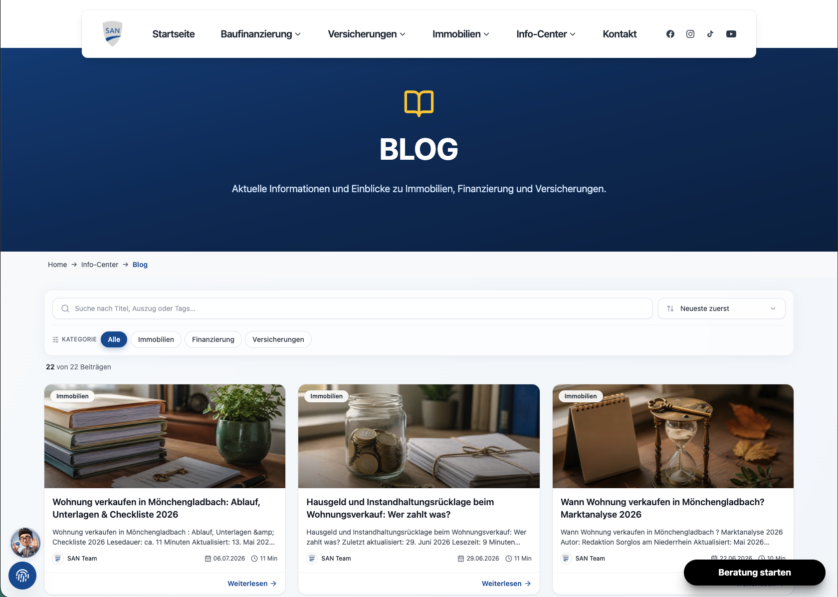 Content hub: 20+ SEO-optimized blog articles