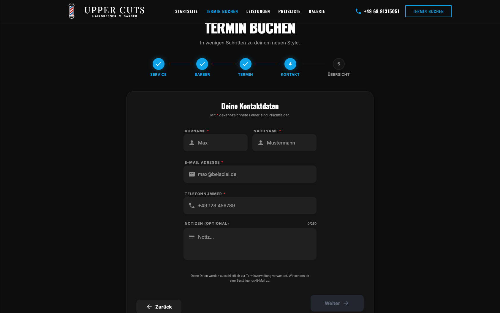 Real-time date & time selection