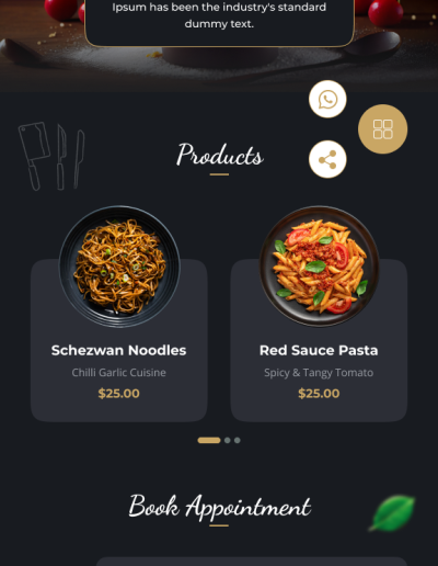 a screenshot of a food menu