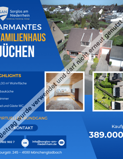 Unsere Social Media Marketing Arbeit haben wir für unseren Kunden in Mönchengladbach in den Bereichen Immobilienmakler & Baufinanzierung & Beratung durchgeführt.