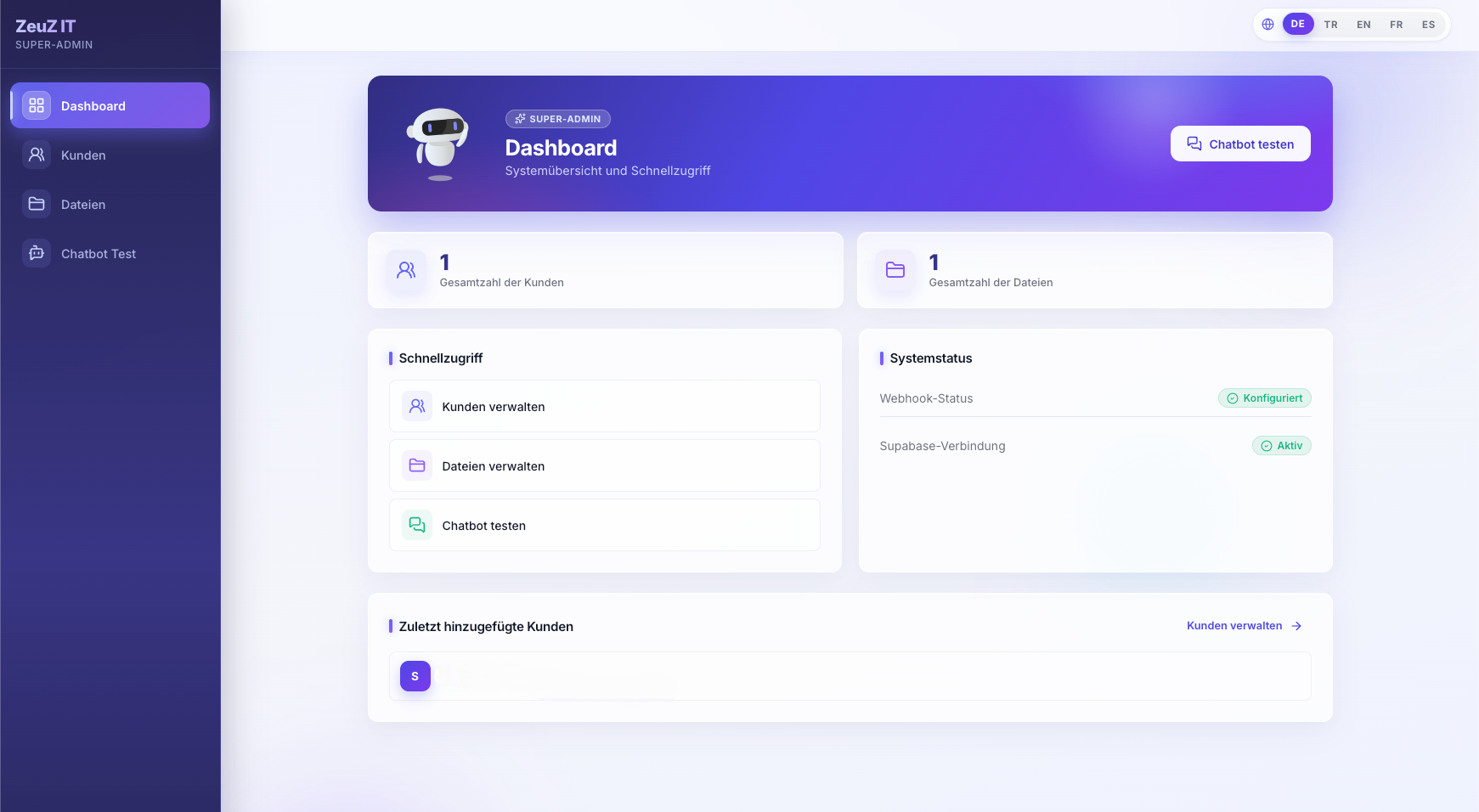 Chatbot-Anpassung im Panel